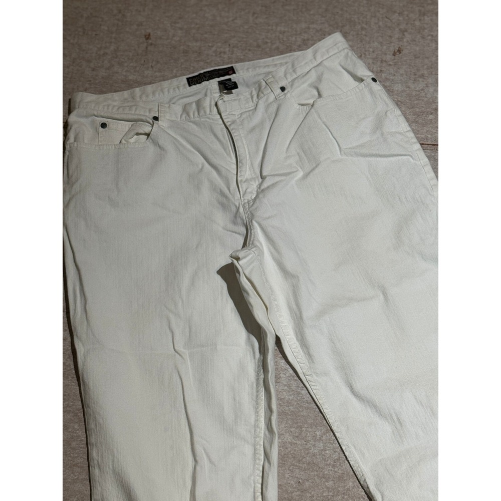Chico's White Stretch Jeans Women's Size 3.5 US 14 Straight Leg Cotton Blend GUC - Picture 3 of 7